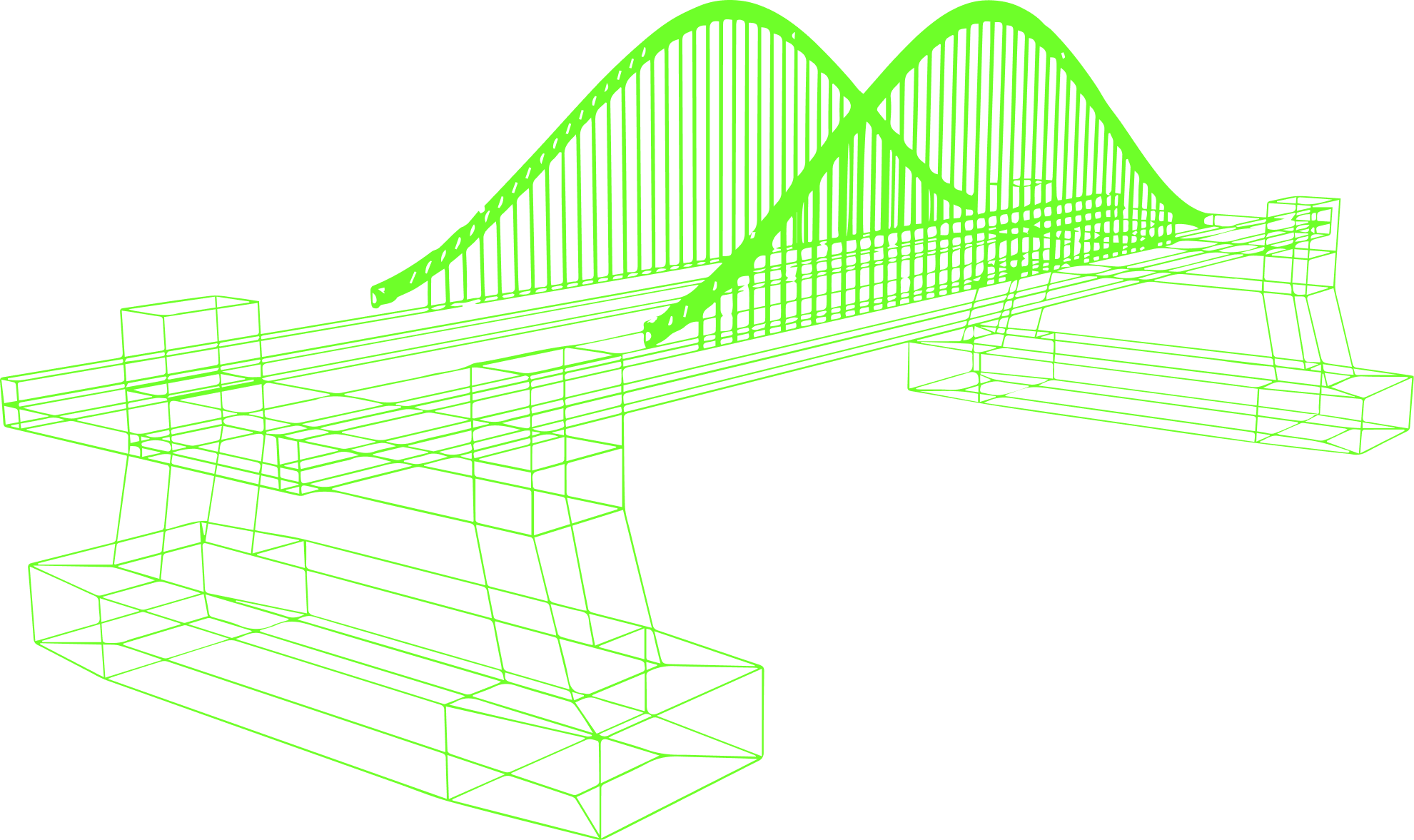 Wire-frame of a bridge